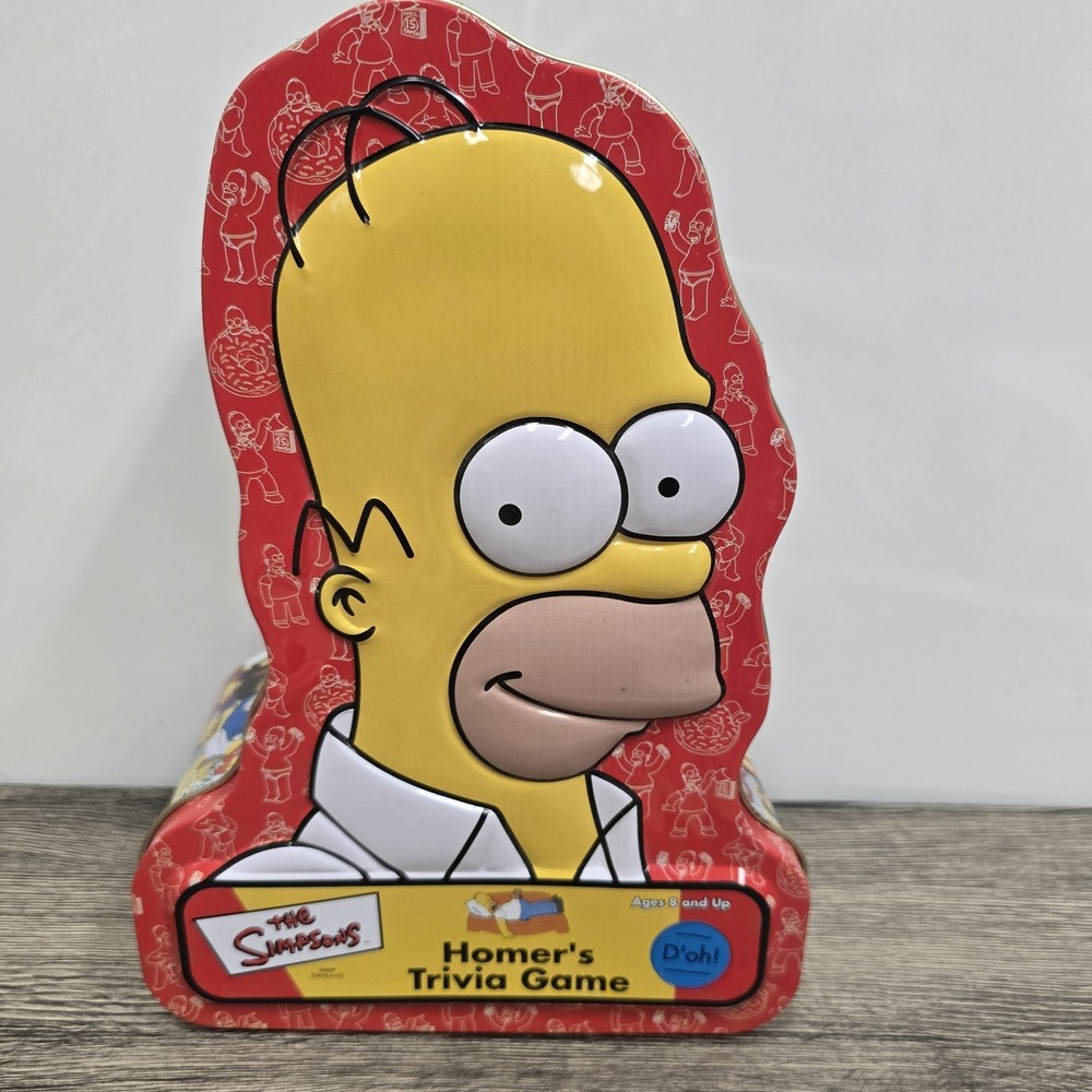The‎ Simpsons Homer's Trivia Game. Cardinal 2001 Simpson Tin  20th Century